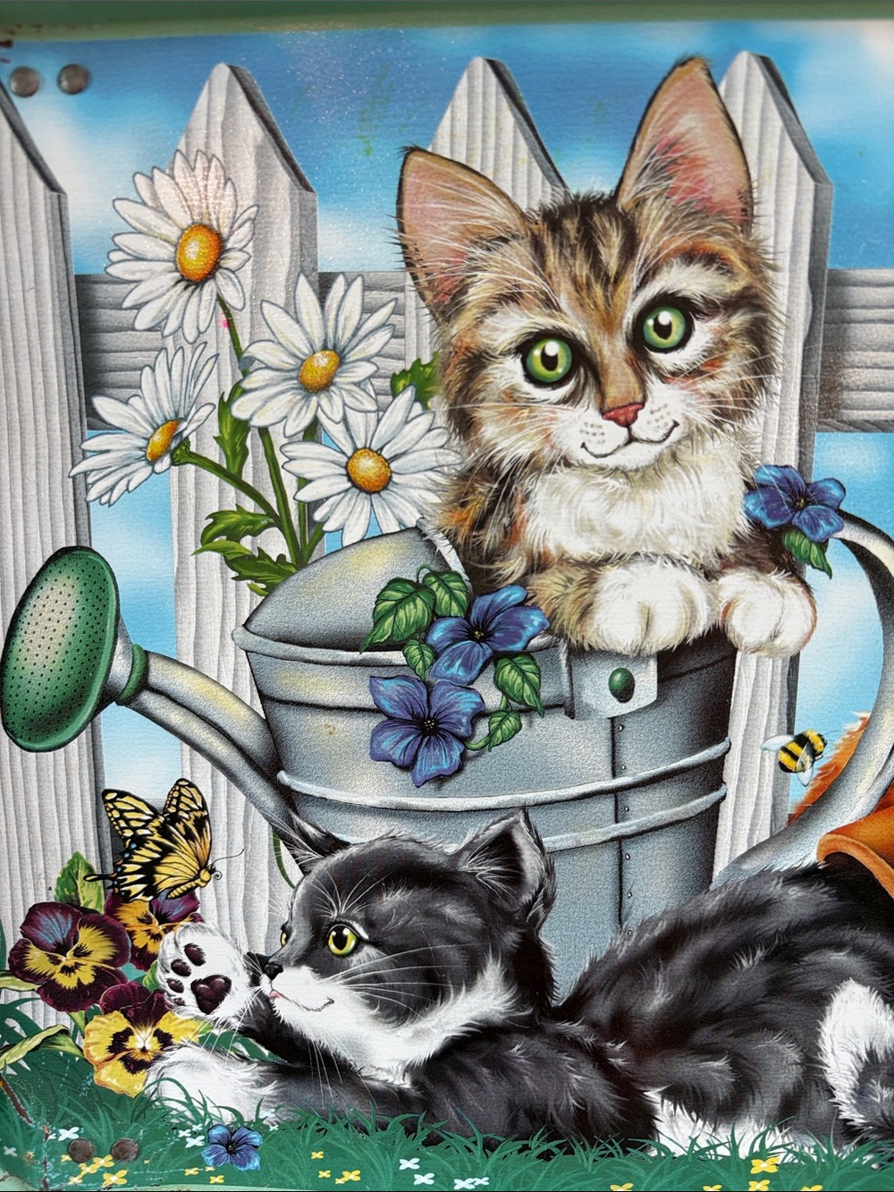 Vintage 1980s Ross Avidon cat metal lap tray - Picture 6 of 11
